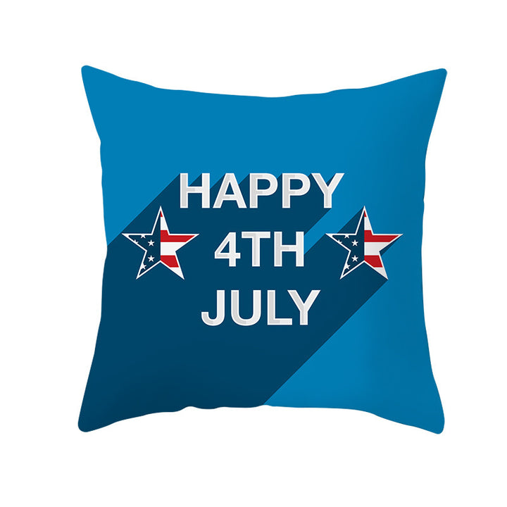 Patriotic Independence Day Cotton Canvas Throw Pillow Cover