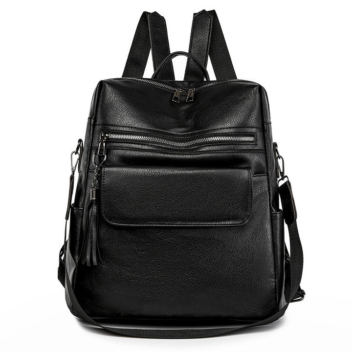Multi-Functional Faux Leather Backpack Bowlift