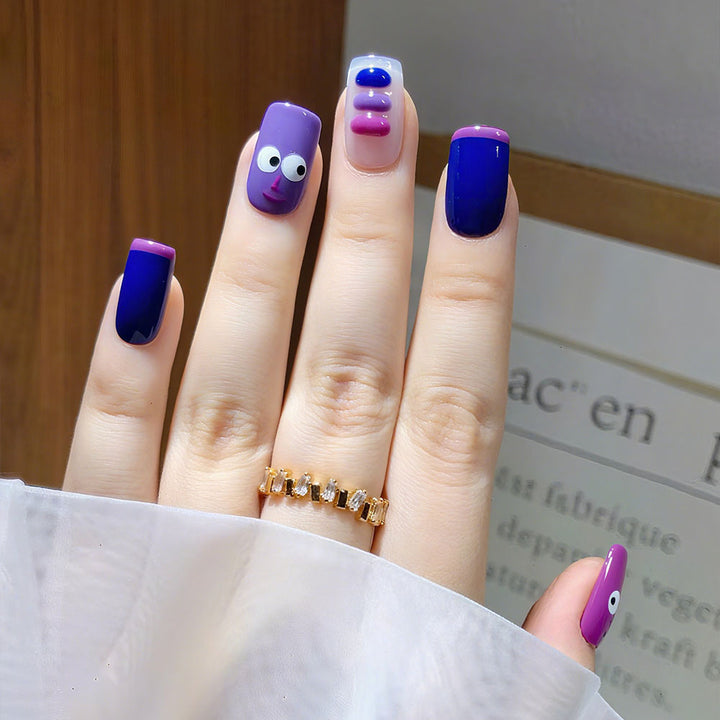 Creative art nails with fun face designs Bowlift