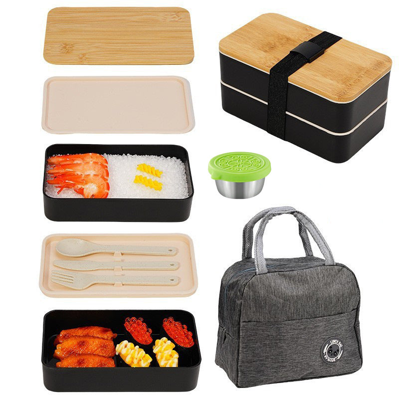 Multi-Layered Bamboo Lunch Container