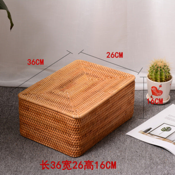 Women rectangular rattan storage basket Bowlift