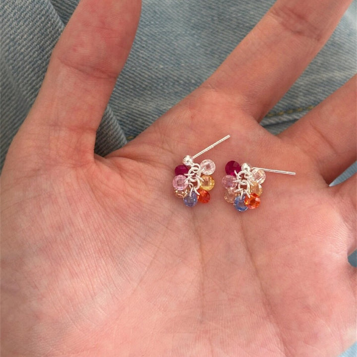 Colorful Crystal Cluster Earrings Bowlift