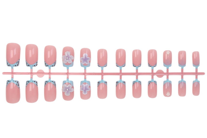 Artificial nails with floral designs Bowlift