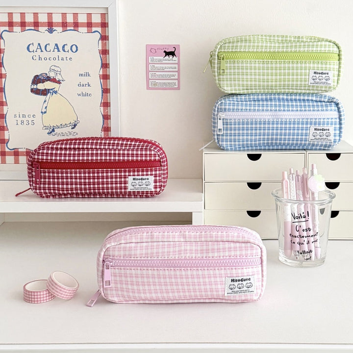 Stylish Checkered Pencil Case