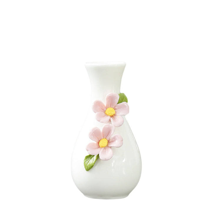 Elegant Floral Themed Ceramic Vase Bowlift