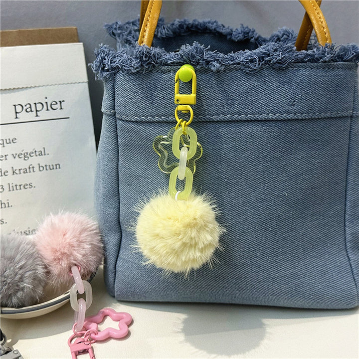 Cute Fuzzy Pom-Pom Keychain Bowlift