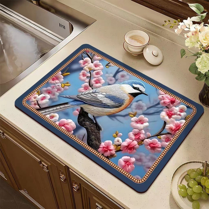 Floral Pattern Kitchen Mat Bowlift