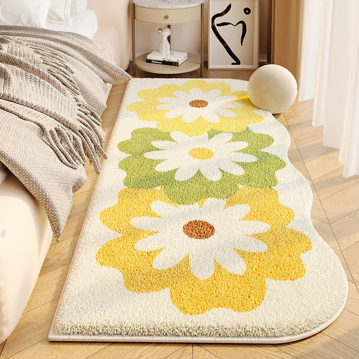 Floral Shaped Plush Area Rug Bowlift