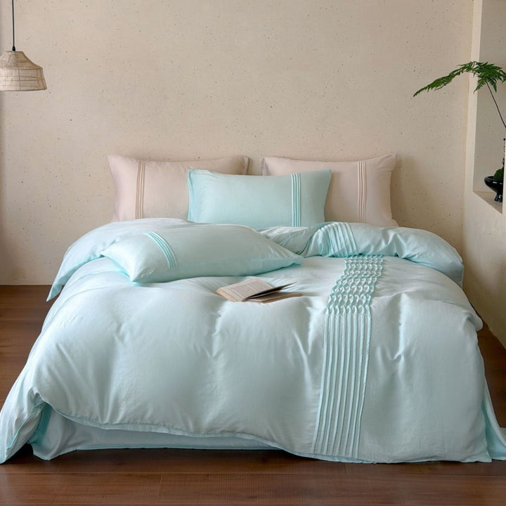 Premium Pintuck Cotton Duvet Cover Set
