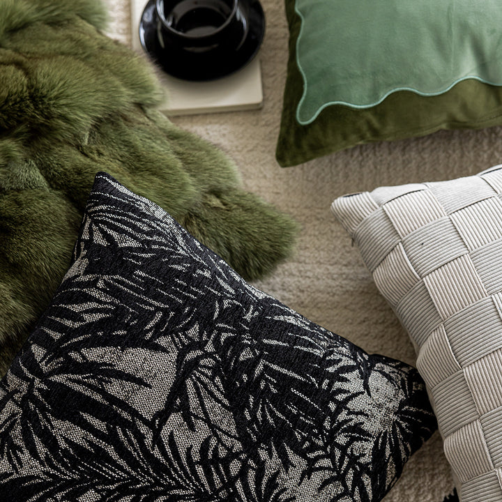 Decorative pillow with botanical motif