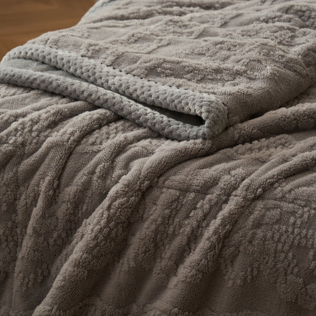 Plush Textured Throw Blanket