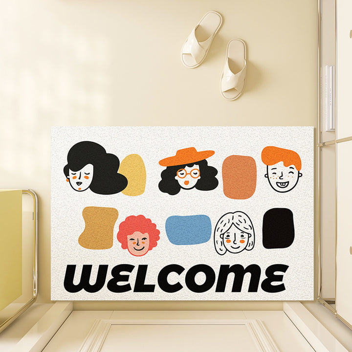 Playful Illustrated Welcome Mat Bowlift