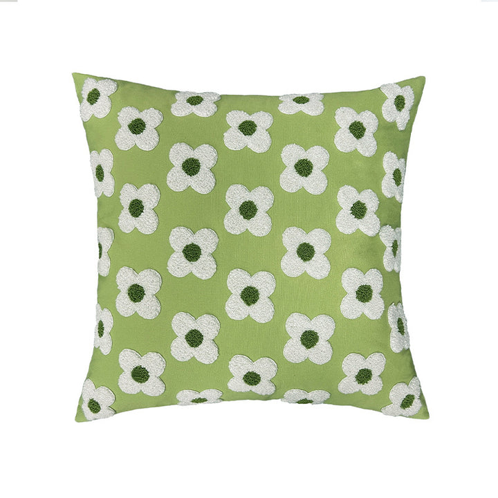 Square decorative cushion cover with hand-tufted flower tufting Bowlift