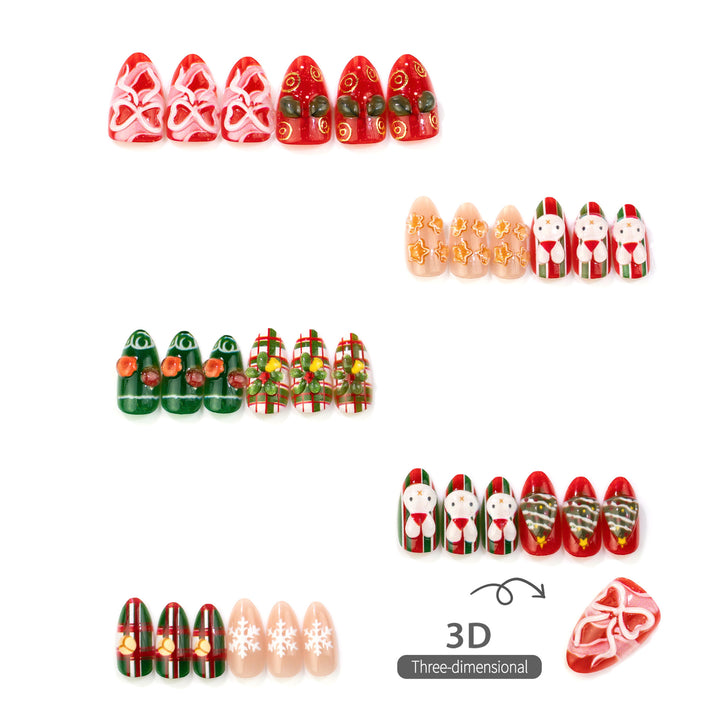 Holiday-Themed Press-On Nail Set Bowlift