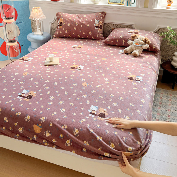 Children's Cute Cartoon Sheep Print Fitted Sheet
