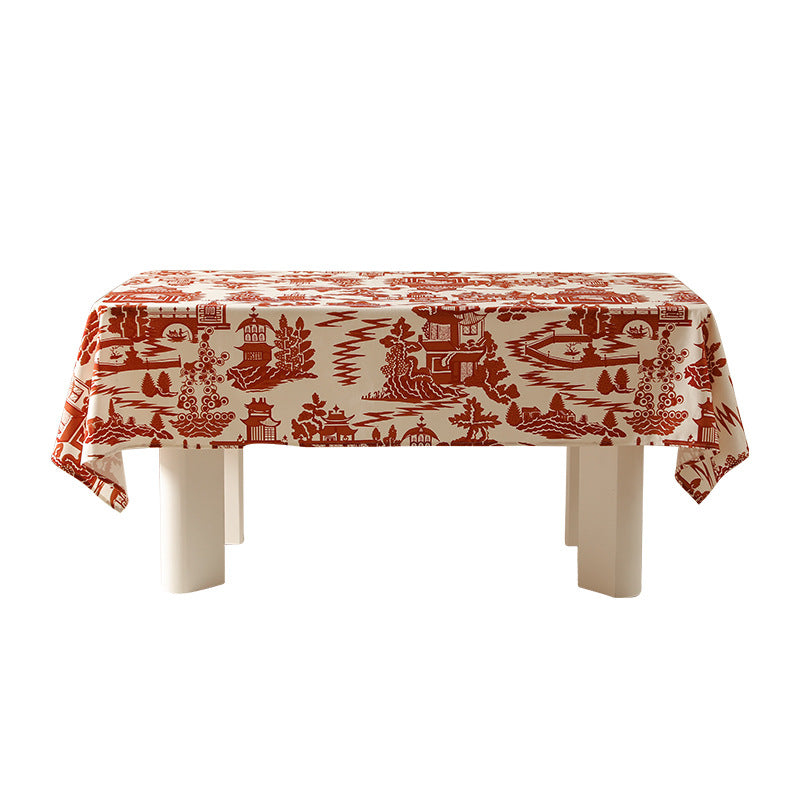 Rectangular wipeable tablecloth in semicircle jacquard with easy-care coating Bowlift