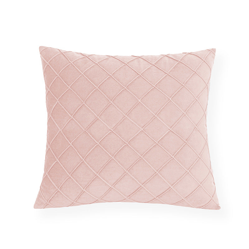 Square velvet cushion cover with quilted diamond texture Bowlift