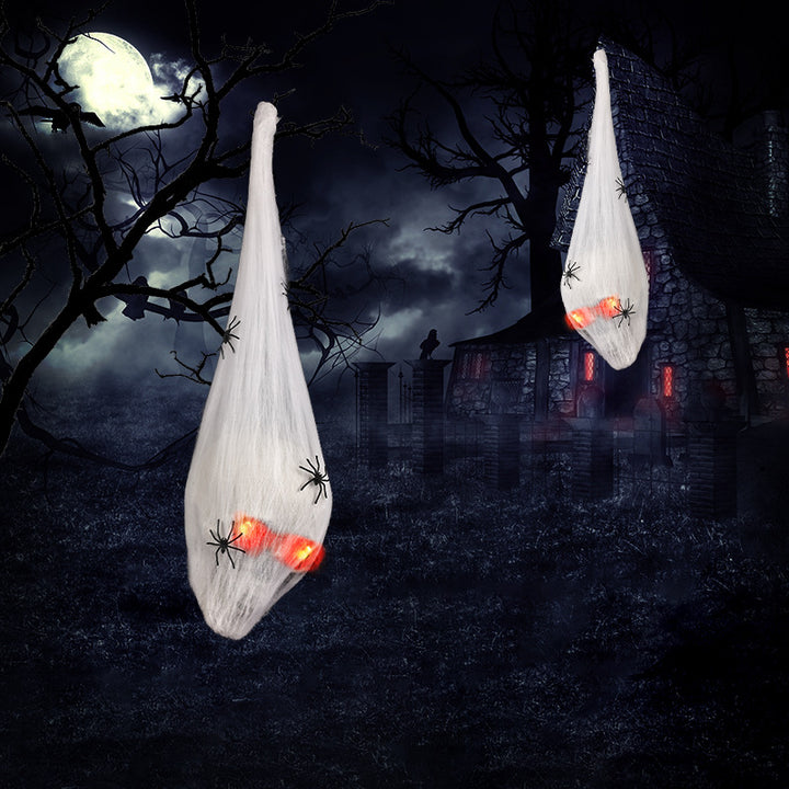 Creepy Hanging Ghost Decoration with Glowing Eyes Bowlift