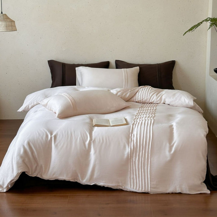 Premium Pintuck Cotton Duvet Cover Set