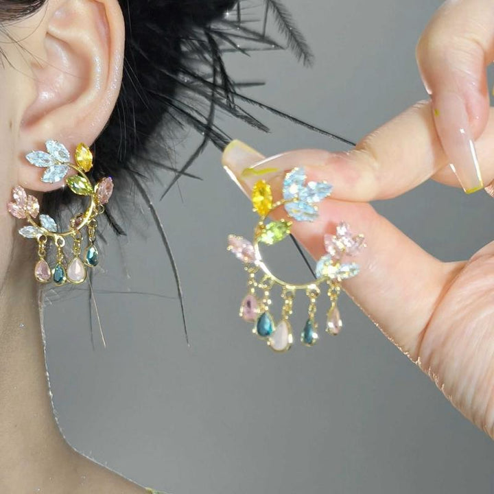 Artistic Floral Drop Earrings Bowlift