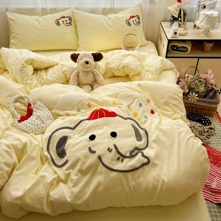 Children's Playful Elephant-Themed Comforter Set