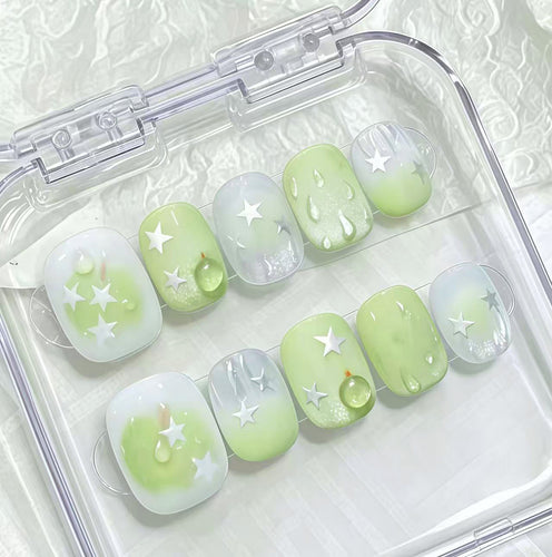 Glittering Star-Themed Press-On Nail Set