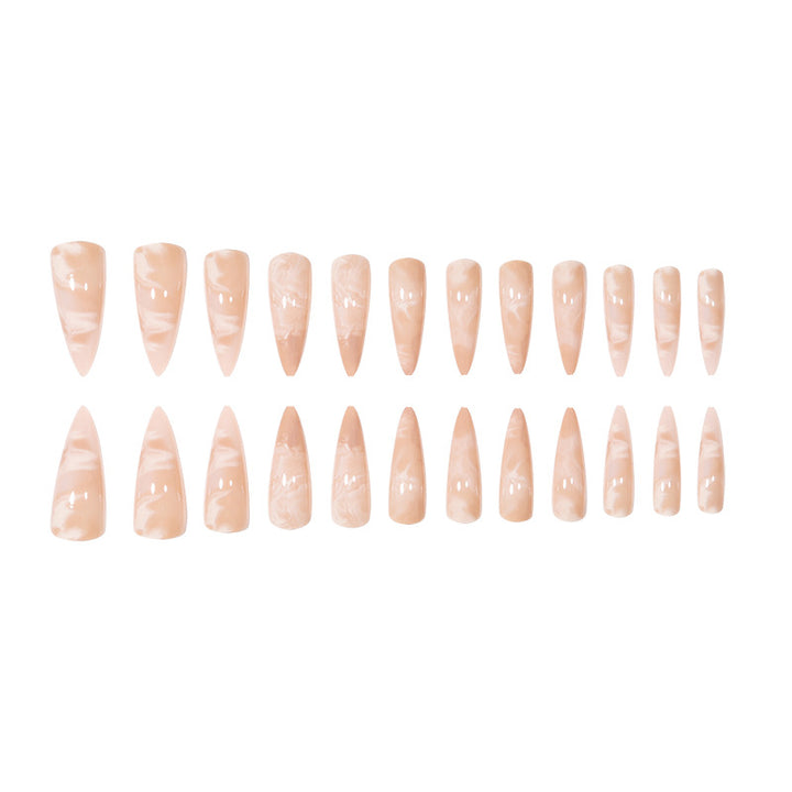 Artistic Marble-Effect Stiletto Press-On Nails Bowlift