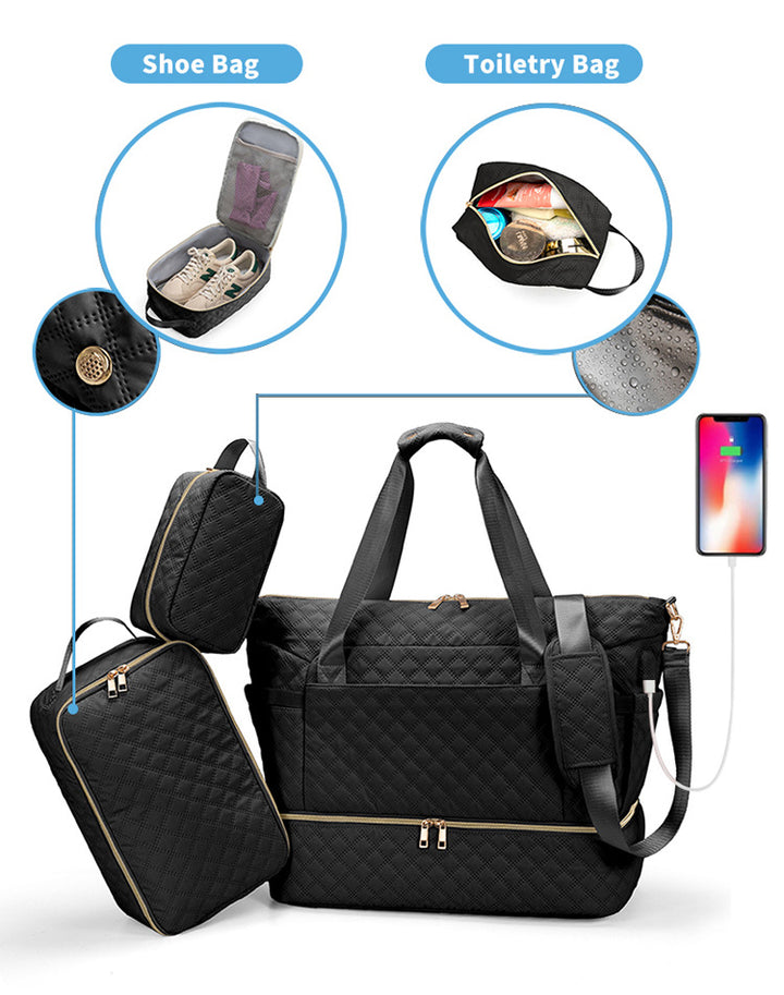 Quilted Weekender Bag Bowlift