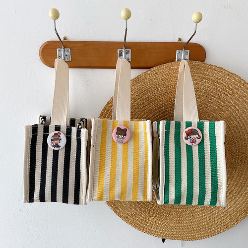 Striped Canvas Tote Bag