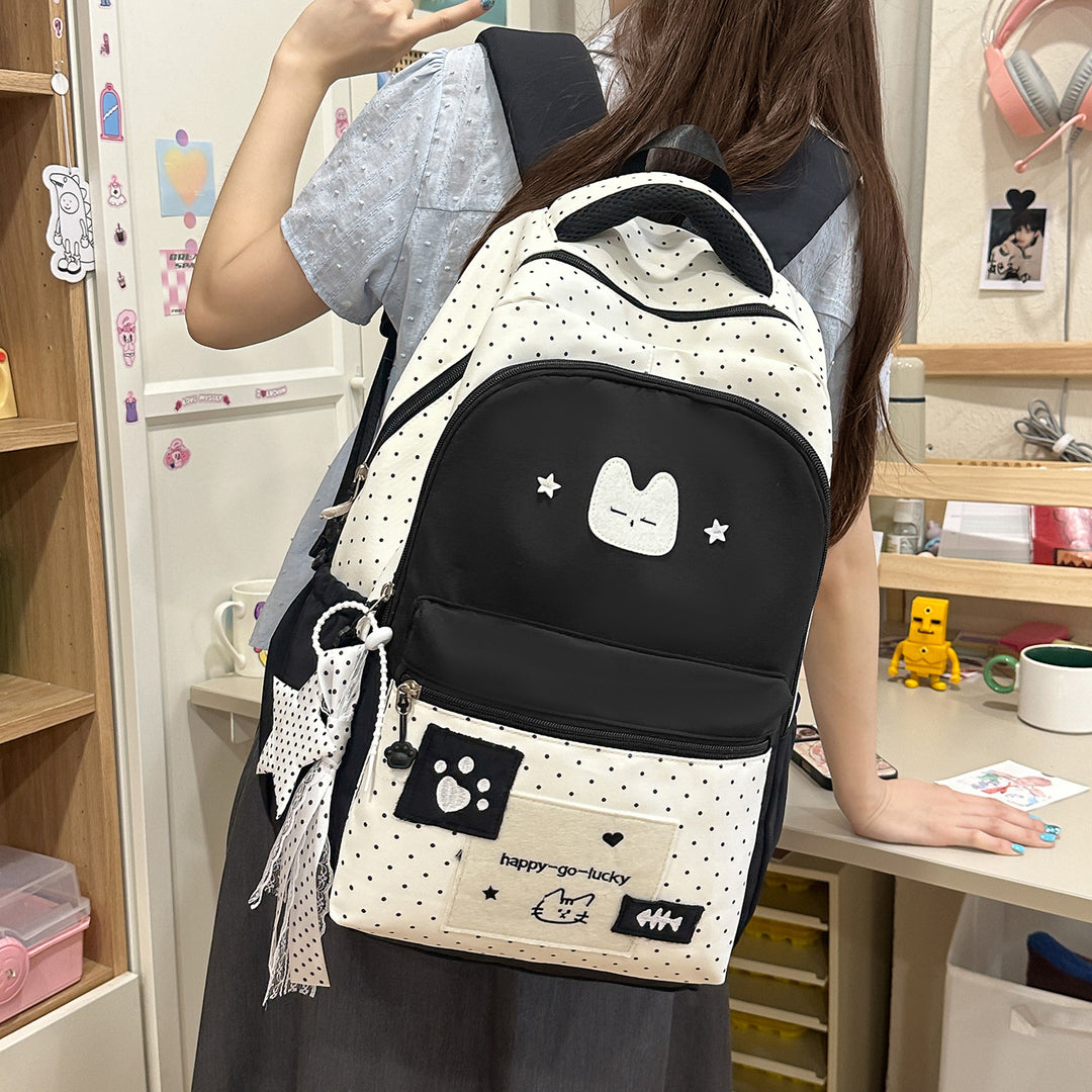 Playful Cat-Themed Backpack Bowlift
