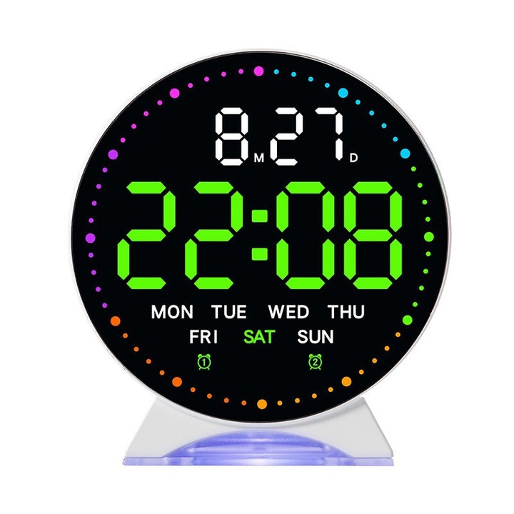 Digital Alarm Clock with Color LED Display Bowlift