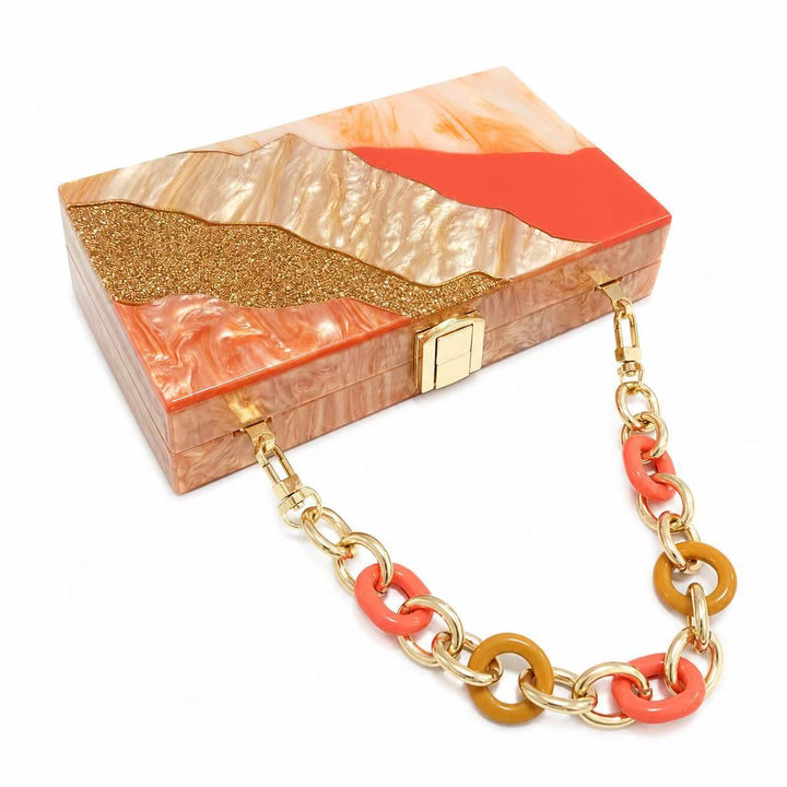 Artistic Geometric Acrylic Clutch