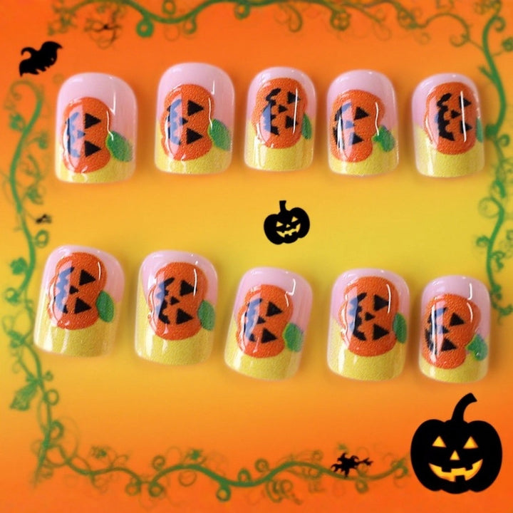 Whimsical Halloween Pumpkin Nail Art Bowlift