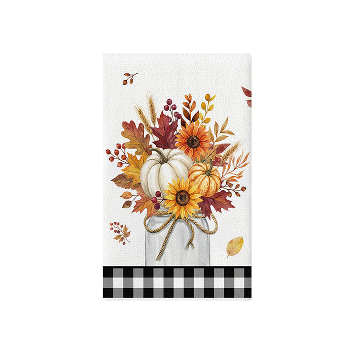 Autumn Harvest Decorative Cotton Kitchen Tea Towel