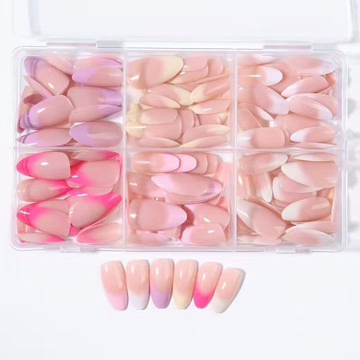 Premium Gradient Press-On Nail Set Bowlift