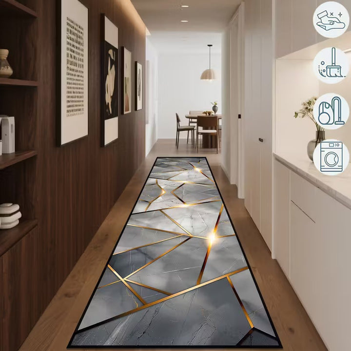 Elegant Geometric Pattern Runner Mat for Home
