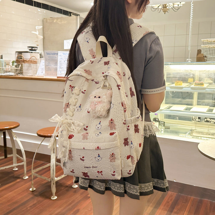 Cute Character Design Embellished Backpack Bowlift