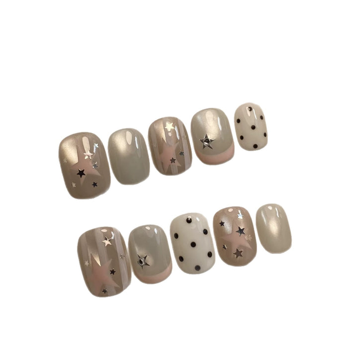 Decorative Star-Themed Press-On Nail Set