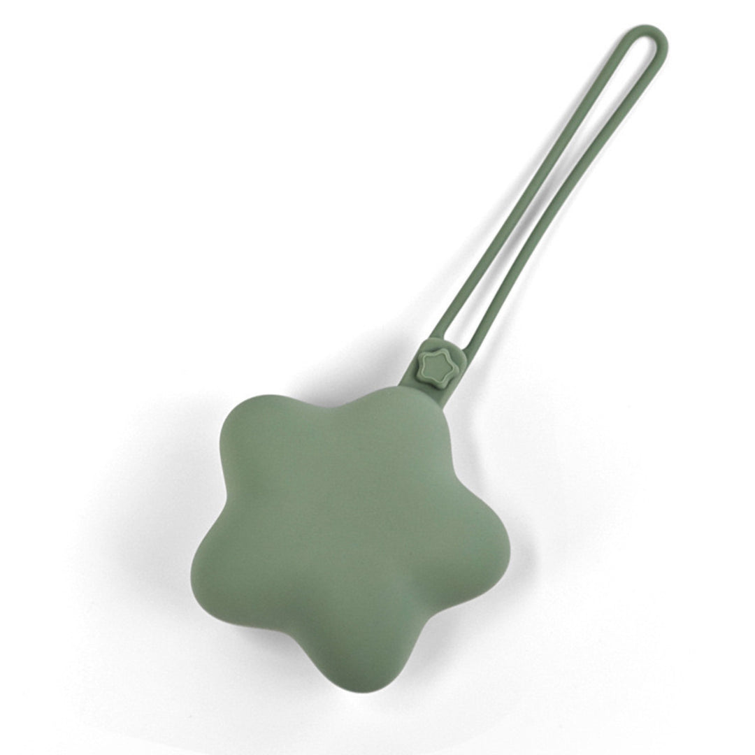 Soft-Touch Silicone Star-Shaped Mini Pouch Keychain with Elastic Loop