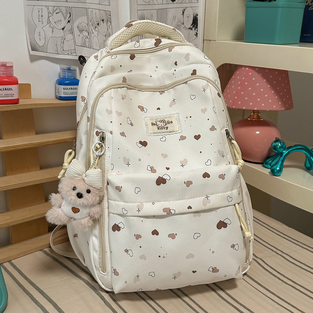 Cute Heart-Patterned Backpack Bowlift