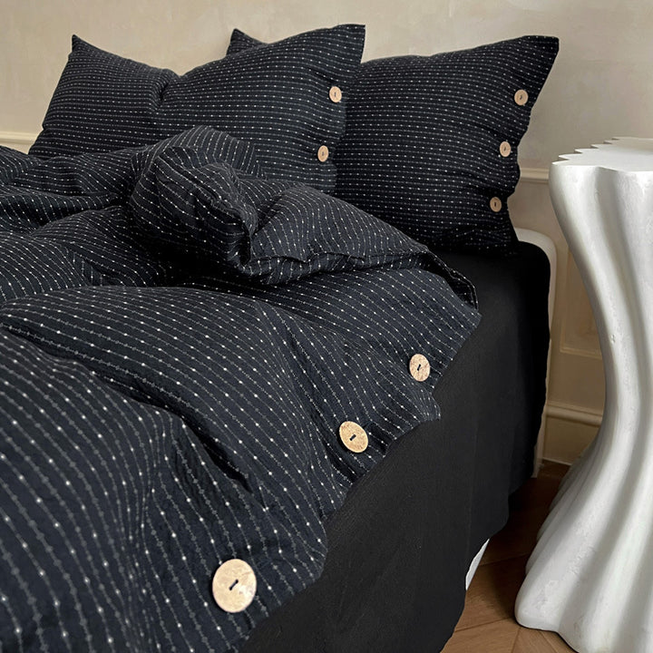 Textured Striped Duvet Cover Set