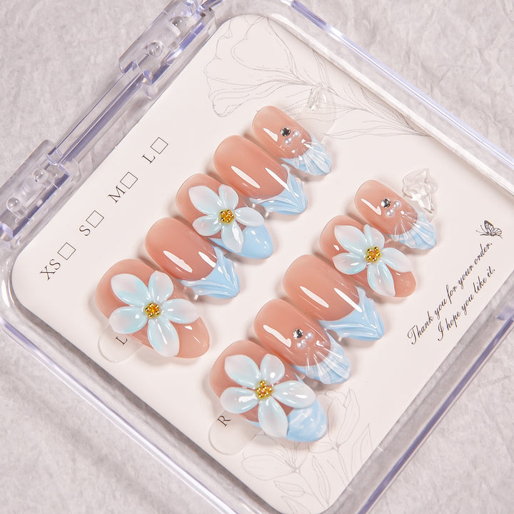 Floral Decorative Press-On Nail Enhancements