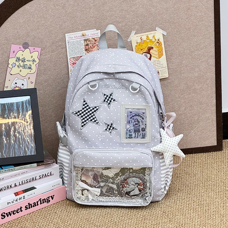 Star-Embellished Decorative Backpack Bowlift