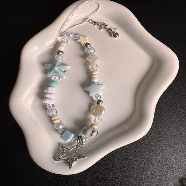 Star-Themed Beaded Charm Necklace Bowlift