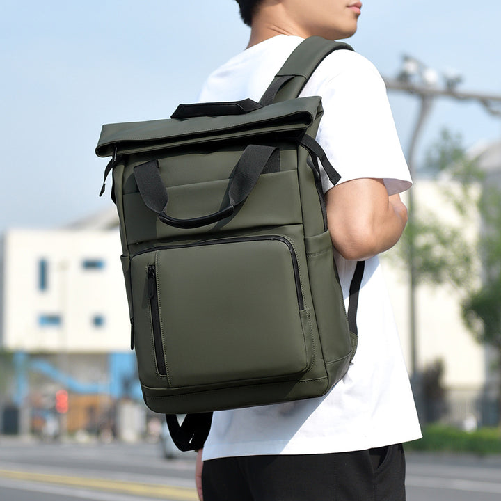 Multi-Pocket Waterproof Roll-Top Backpack Bowlift