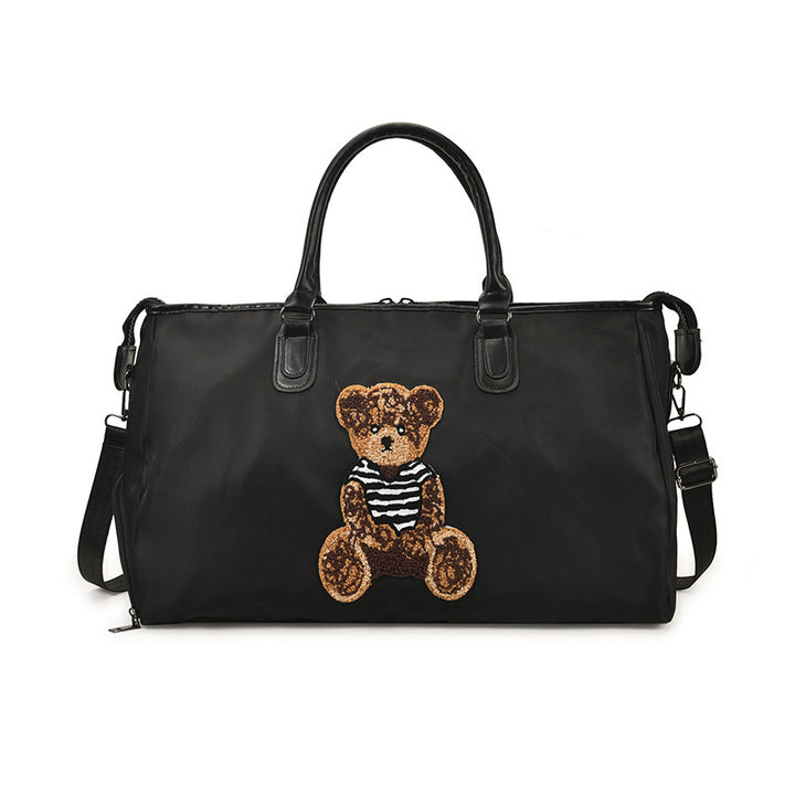 Cute Bear Embroidered Travel Duffle Bag Bowlift