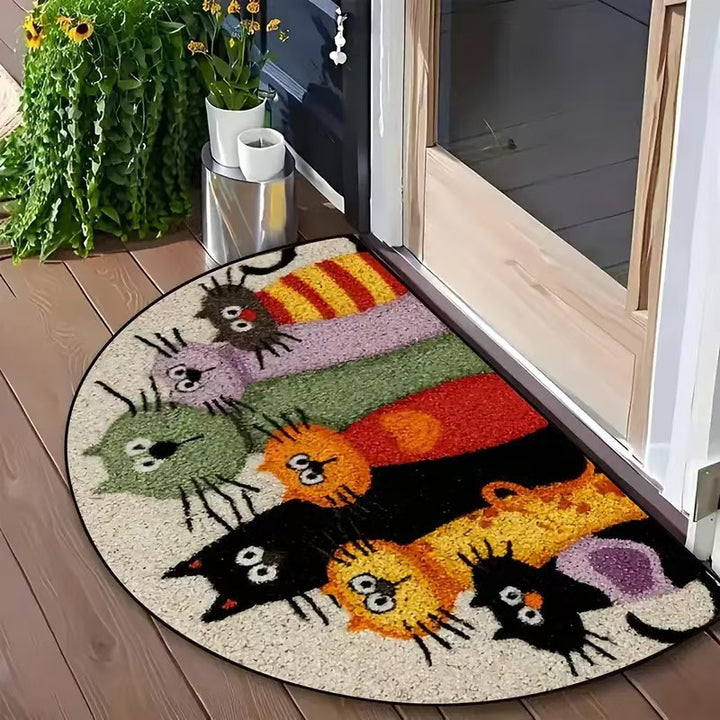 Floral Themed Welcome Mat Bowlift