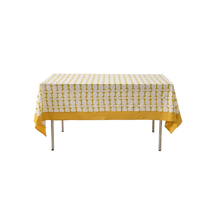Cotton tablecloth with graphic all-over pattern and contrasting hem edge Bowlift