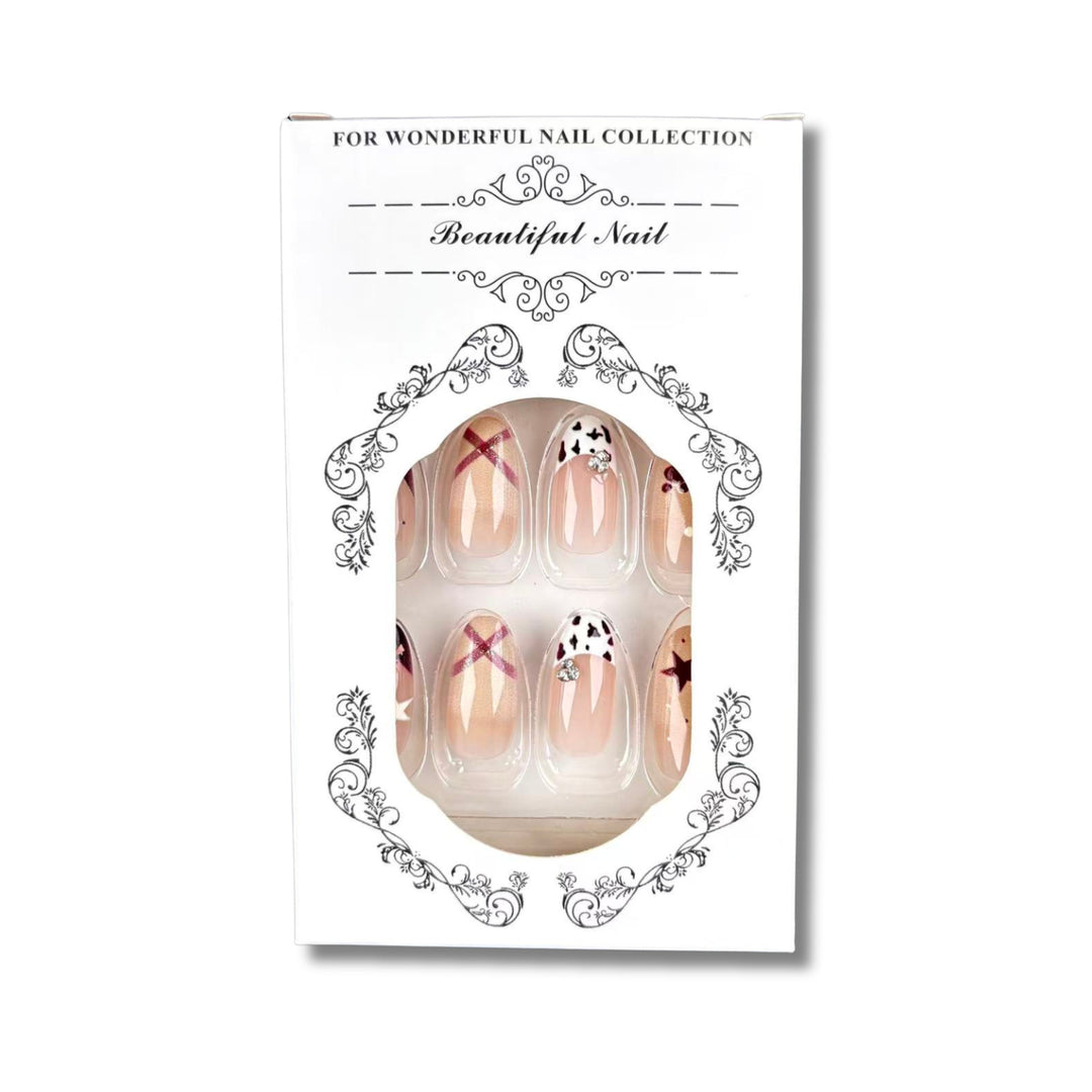 Decorative Press-On Nail Set with Unique Design