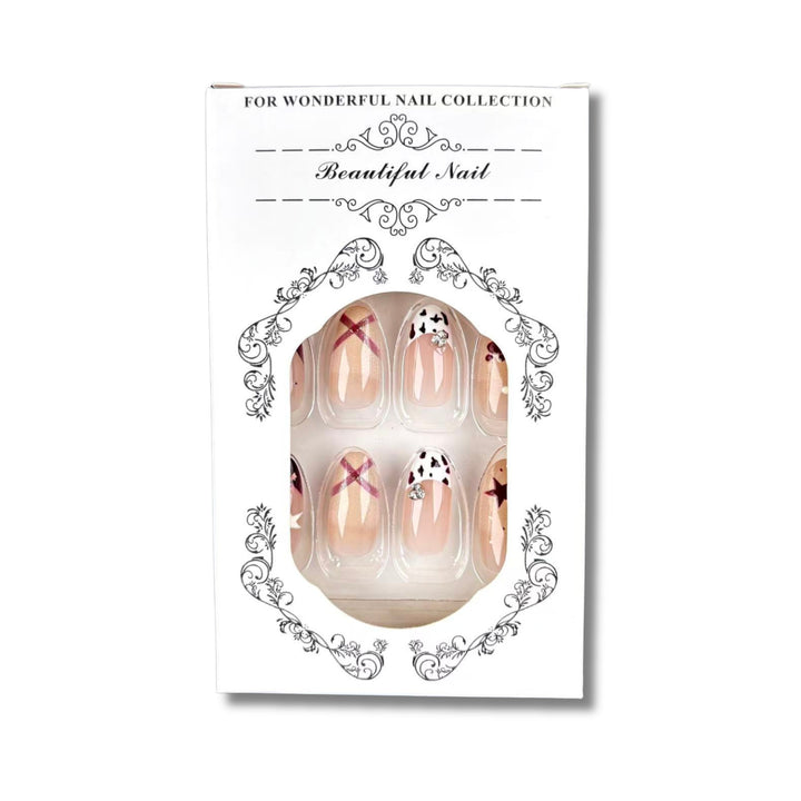 Decorative Press-On Nail Set with Unique Design